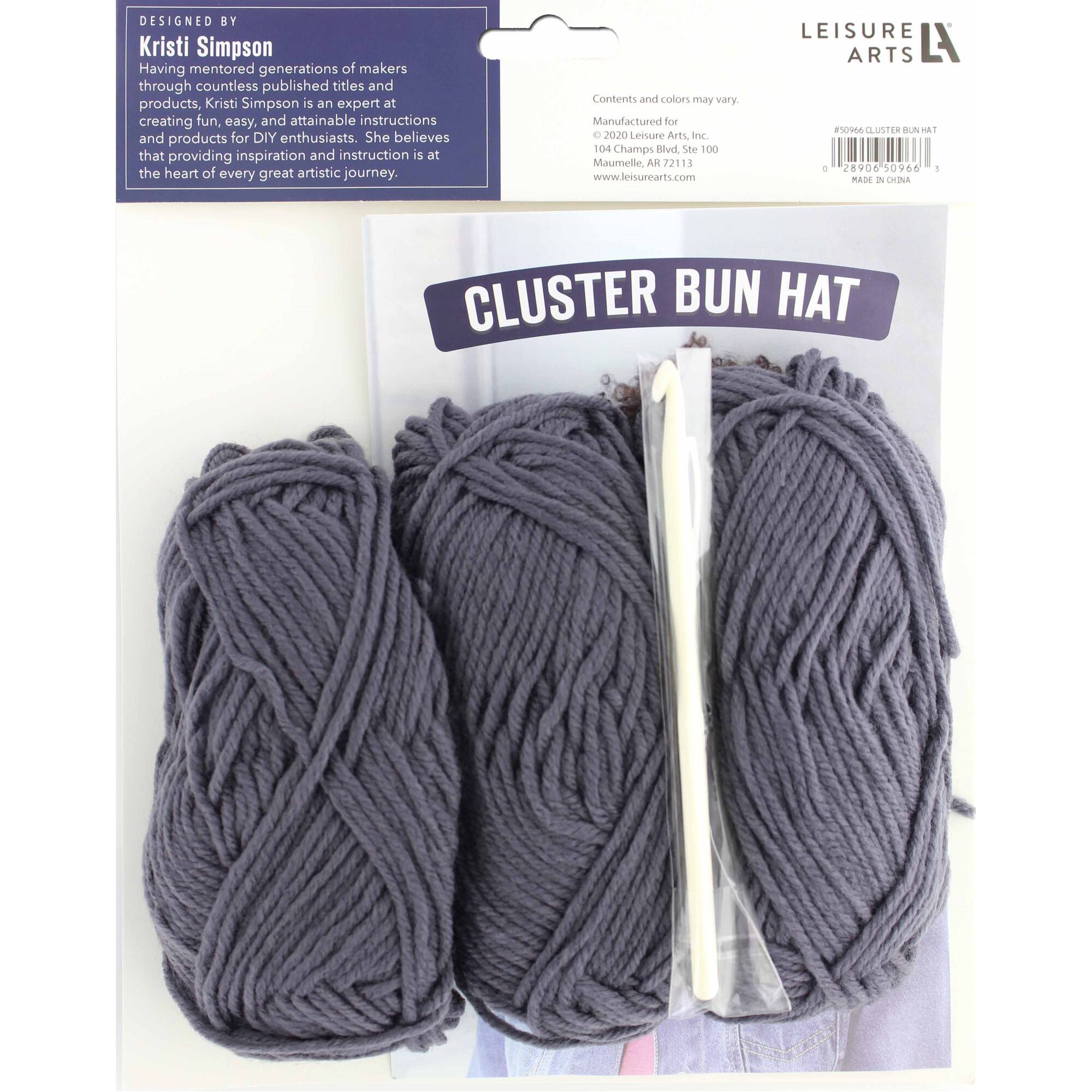 Leisure Arts® Make in a Weekend Cluster Bun Hat Crochet Kit